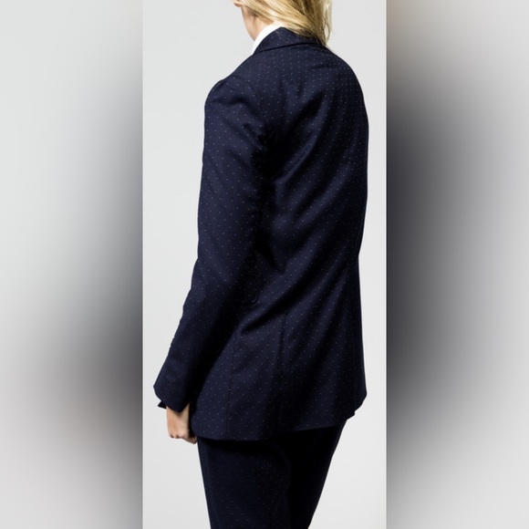 Rachel Comey Rupture Blazer Navy Polka Dot Tailored Jacket Size 10 - Picture 4 of 16
